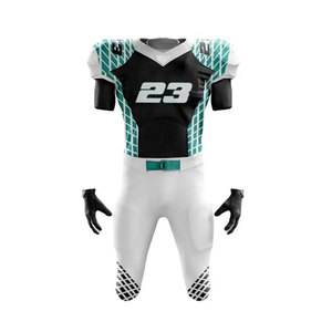 ชุดเสื้อฟุตบอลอเมริกันโพลีเอสเตอร์สำหรับผู้ชายเครื่องแบบอเมริกันฟุตบอลสีแดงสีเหลือง - Product Image 5