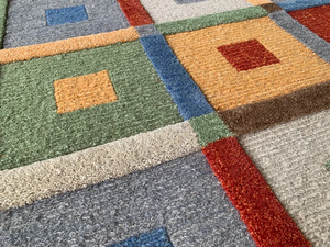 Customizable Woolen Hand Tufted Area <b>Rug</b> Modern Trellis <b>Checkered</b> Wool Area <b>Rug</b> Antique Handwoven Geometrical Multicolor <b>Rug</b> - Product Image 6