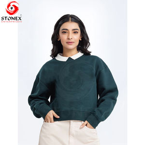 Femmes décontracté hiver à manches longues pull sweat cou lettres motif polaire lavé Technique disponible pour Spot en gros - Product Image 1