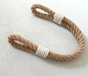 Abrazadera para Cortina de Cuerda de Yute con Detalles de Algodón Blanco, Estilo Rústico Boho - Product Image 2
