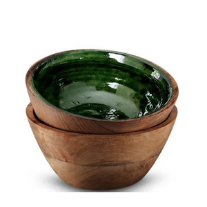 Bol en bois de manguier vert 27cm X 11cm Écologique Léger Passe au lave-vaisselle Pour cadeaux d'affaires - Product Image 1