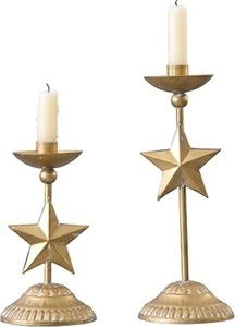Juego de 2 Portavelas Cónicos de Hierro Hechos a Mano, Ecológicos, con Diseño de Estrella Dorada, para Decoración del Hogar, Decoración Navideña - Product Image 5