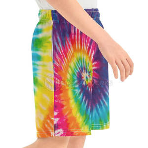 Shorts décontractés pour hommes à la mode, à taille élastique, 100% coton, séchage rapide, tie-dye, pour adultes - Product Image 6