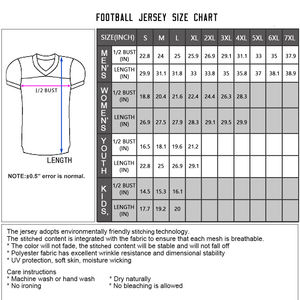 Conjuntos de Camisetas de Fútbol Americano con Estampado Digital Personalizado para Adultos, Manga Corta, Absorben la Humedad y Son Transpirables, con Nombre y Número del Equipo - Product Image 6