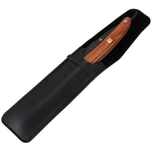 Maquinilla de afeitar Manual reutilizable de calidad profesional con hoja de acero inoxidable mango de madera diseño plegable corte de garganta uso facial - Product Image 4