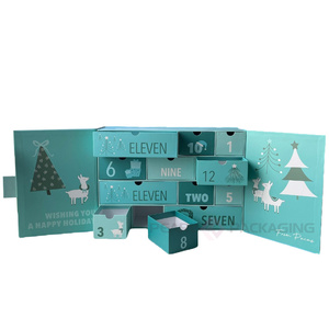 Boş özel noel çerezleri çikolata Advent takvim kozmetik kağıdı kutu 12 gün 24 gün geri sayım hediye kutusu - Product Image 3