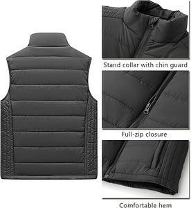 Vente directe d'usine, best-seller, veste d'hiver décontractée pour homme, haute qualité, respirante, fermeture éclair, col en V, veste matelassée personnalisée, 100% - Product Image 2