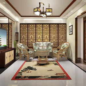 Elegante y Moderno Juego de Muebles Modulares para Sala de Estar COBANA SEAGRASS, Diseño Asiático Antiguo, Sofá y Sillón de Ratán, Elegantes y Cómodos - Product Image 1