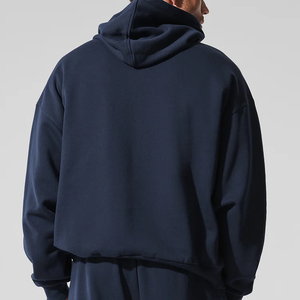 Sudadera con Capucha de Invierno para Hombre, Estilo Popular, Sólida, Holgada, con Cordón, Bolsillo Tipo Canguro, Ribete en el Bajo, Forro Polar, Impresión Digital de Lujo - Product Image 6