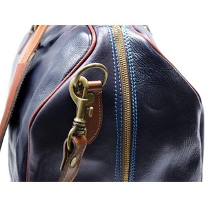 Sac de voyage en cuir bleu marine et beige pour homme, sac de week-end de luxe bicolore, sac de voyage pour la nuit, sac de sport, grand sac fourre-tout en polyester - Product Image 3