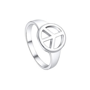 Bague de luxe au design classique avec signe de la paix, en argent sterling 925, style bohème, délicate, minimaliste, pour fiançailles, mariage, bijoux pour femmes - Product Image 3
