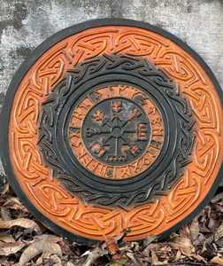 Nouveau bouclier en bois lourd de conception unique Le professionnel rond médiéval fabrique le bouclier viking sur mesure - Product Image 6