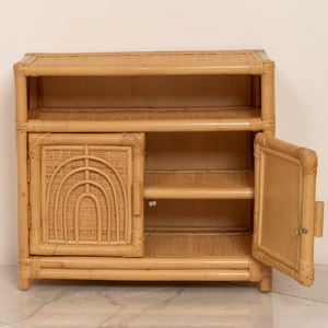 Armoire pour bébés en rotin naturel, armoire de rangement en tissu, motifs de signes de paix, commode en osier pour enfants - Product Image 3