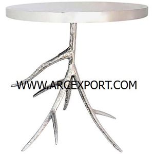 Table en métal en verre avec support de conception de feuille d'arbre avec une nouvelle Table élégante de conception de couleur dorée - Product Image 4
