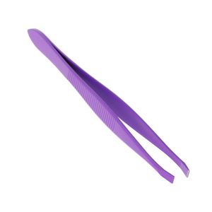 Pince à épiler inclinée à sourcils de couleur violette Pince à épiler à pointe lisse Pince à épiler à sourcils en acier inoxydable - Product Image 3