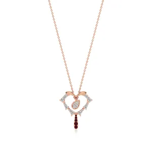 Collier pendentif en diamant et perle plaqué rhodium en or blanc 18 carats ou or rose - Bijoux de fiançailles tendance - Product Image 4