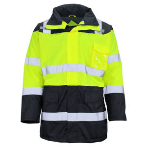 Veste de travail d'hiver de haute qualité en polyester, bomber réfléchissant de sécurité, vêtements de travail, capuche dissimulée, rembourrée, imperméable - Product Image 3