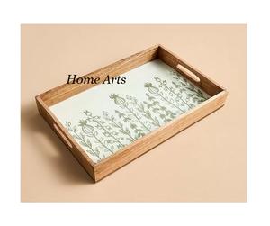 Plateau de service alimentaire en bois de la meilleure qualité Plateau de service à thé et à café de forme rectangulaire de la dernière conception par Home Arts - Product Image 2