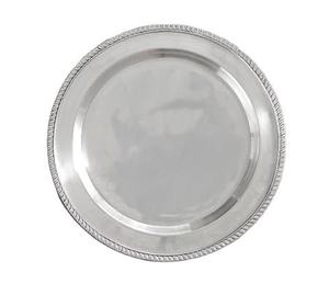 Assiette de présentation argentée pour mariage, idéale pour les réceptions, les hôtels et les banquets. - Product Image 1