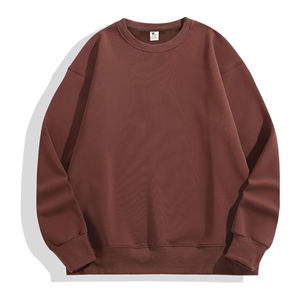 Oversize nuevo algodón pesado cuello redondo pulóver logotipo personalizado bordado francés Terry sudadera tela de punto 2025 - Product Image 2