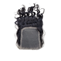 Extensions de cheveux humains vierges Remy indonésiens de haute qualité, marque OEM, avec closure en dentelle 5x5, noir naturel, ondulés, sans nœuds, 10-30 pouces