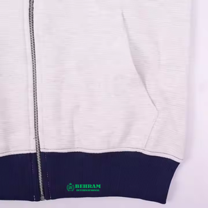 Dernière conception hommes coton polaire fermeture éclair à capuche 430 GSM fabriqué au Pakistan produit de gros à bas prix Service OEM - Product Image 4