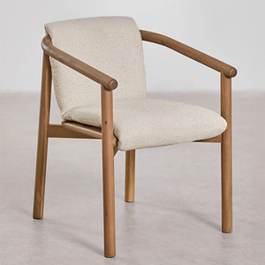 Juego de mesa de comedor de madera de teca moderna con cojín para patio playa Villa muebles de exterior sillas de jardín incluidas-Peralta - Product Image 4