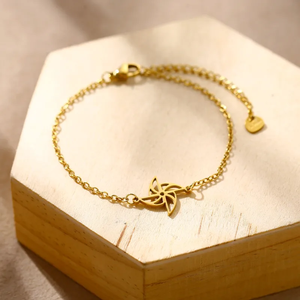 สร้อยข้อมือกังหันลมเรขาคณิตที่ทันสมัยเครื่องประดับแฟชั่นผู้หญิงสเตนเลสดีไซน์เรียบและเรียบง่ายสำหรับของขวัญงานเฉลิมฉลอง - Product Image 2