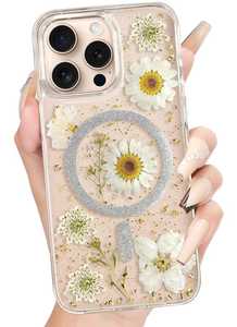 เคสโทรศัพท์ลายดอกเดซี่แท้หรูหราทำจากทองแดงใสลายดอกเดซี่สำหรับ iPhone 17 16 11 12 13 14 15 Pro อาร์ตเดโค - Product Image 5