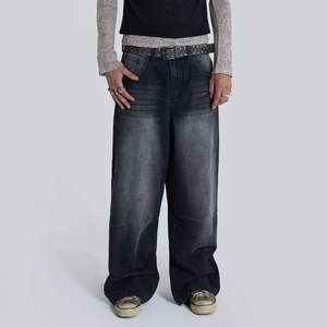 Denim Baggy <b>Jeans</b> For Men Relaxed Fit Wide Leg Stylish Casual Streetwear Comfortable And Durable - Product Image 4