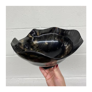 Le bol de service naturel Vaisselle écologique Vaisselle de table Corne de caviar Bol en corne polie Accessoire de vie vert - Product Image 1