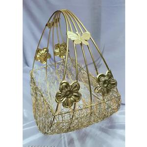 Cesto de regalo con forma de anillo de metal, cesta de boda, cesta de alambre de metal indio para devolución y regalo de boda a precio mayorista - Product Image 1