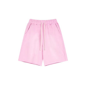 กางเกงขาสั้นโอเวอร์ไซส์ผ้าคอตตอนปักลายวินเทจผ้า100% สำหรับผู้ชายชุดออกกำลังกายในยิมออกแบบได้ตามต้องการ - Product Image 1