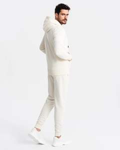 Custom 380GSM Cotton Poly Tracksuit Men Oversized Hoodie <b>Joggers</b> Set Chenille Embroidery Logo <b>Black</b> and Yellow Color - Product Image 2