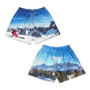 Pantalones cortos de malla de baloncesto para hombre con logotipo personalizado al por mayor transpirable cintura media lavado decoración gimnasio uso tejido método - Product Image 1