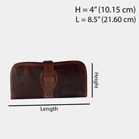 Dompet wanita kulit asli, dompet Organizer RFID buatan tangan dengan slot kartu, tempat ponsel, tali serut, gaya kasual