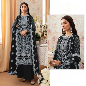 ชุดเดรสผ้าทอลายสุนัขจิ้งจอกหนักสไตล์ปากีสถานทำมือปักเรียงตามลำดับทำจากผ้าไหมเครื่องประดับเกี่ยวกับชาติพันธุ์อื่นๆ - Product Image 4