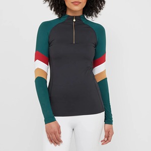 เสื้อขี่ม้าแขนยาวผ้าโพลีเอสเตอร์น้ำหนักเบาแห้งเร็วสำหรับผู้หญิงสีตามสั่ง100% - Product Image 1