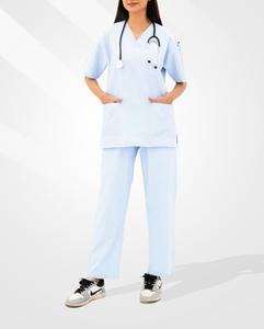 Uniformes Médicos de Verano en Oferta, Conjuntos de Uniformes Médicos Unisex para Hospital, Servicio OEM, Poliéster y Elastano - Product Image 2