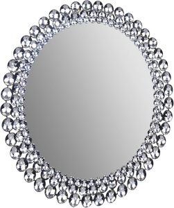 Miroir mural en métal argenté avec cadre en diamant radiant pour une élégance intemporelle et des reflets époustouflants dans une décoration intérieure moderne - Product Image 4