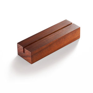 Acacia Wood Quality Place Card Holder 4.8 X 1.6 X 1 Inch Table Sign Display Storage Rack - Product Image 1