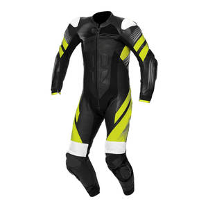 Combinaison de moto de course en cuir personnalisée pour hommes avec armure CE et doublure imperméable - Product Image 1