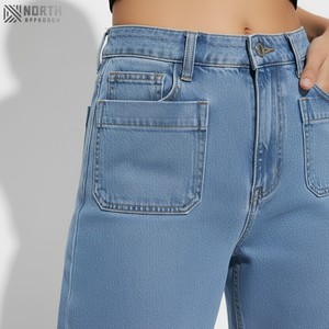 2025 pantalones de mezclilla negros transpirables para mujer nuevos pantalones vaqueros regulares de talla grande con bolsillos cuadrados laterales informales para invierno - Product Image 4