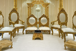 ชุดเฟอร์นิเจอร์สำหรับพิธีแต่งงานฮินดูแบบเฟรา วินเทจ รัสติก ทำจากไม้ที่ผ่านการปรับสภาพ  พร้อมเก้าอี้สำหรับงานเลี้ยงต้อนรับแบบอินเดีย ขายส่งจากโรงงาน - Product Image 4