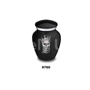Black Keepsake Embrace <b>Skull</b> Cremation Urn With Custom Engraving Urn for Human Ashes With Free Velvet <b>Bag</b> - Product Image 1