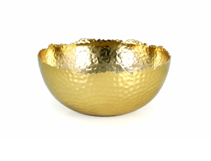 Bol en métal doré martelé poli fait à la main beau motif de table en aluminium plats décoratifs pièce maîtresse élégante pour la maison - Product Image 4