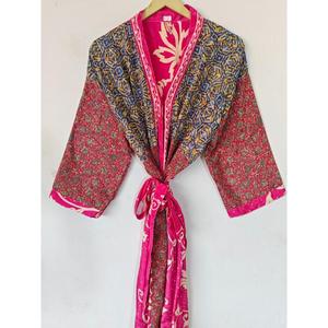 Otoño seda Kimono bata térmica Bohemia Bikini cubierta bata cinturón reciclado maternidad ropa de dormir ropa de playa para el verano - Product Image 3