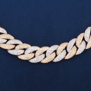 Personalizado de alta calidad 925 Plata 15mm Miami cadena de eslabones cubanos de lujo VVS laboratorio crecido diamante Hip Hop Iced Out Collar para hombres - Product Image 1