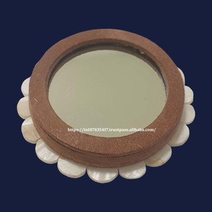 White Mother of Pearl Sea Shell <b>Mirror</b> Floral Style Stone Crafts for Wedding Gifts and Home Decor Ready to Ship - Product Image 3