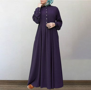 Abaya turque très demandée, modeste, avec style long et boutons sur le devant, manches complètes, prix de gros - Product Image 2